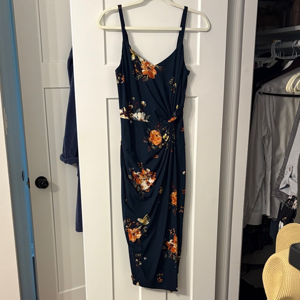 Nine Britton Vivienne Knit Midi Dress -Floral Navy